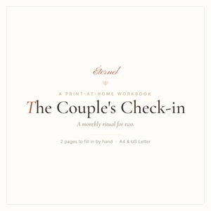 Couples Check-in Printable, Monthly Relationship Workbook, Date Night and Communication, Print at Home A4 & US Letter
