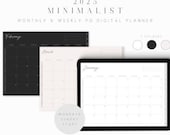 2025 Minimalist Digital Planner for iPad, Dated GoodNotes Planner, Hyperlinked Monthly Weekly PDF Planner, Notability Tablet Planner