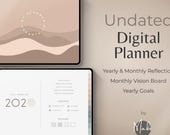 Undated Digital Planner GoodNotes, Hyperlinked Minimal Planner, Daily Weekly Monthly PDF, 250 Stickers, iPad Planner