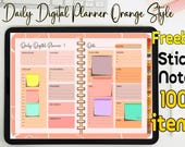 Undated 31 Page Monthly Planner PDF for GoodNotes, Notability, Xodo, Noteshelf, Hyperlinked Planner with 100+ Sticky Notes