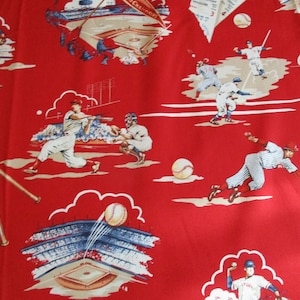 1 Yard Top of The Ninth Red Background Alexander Henry Fabric 6011C