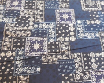 Bandana Poplin - Dark Blue Background (1) Yard Robert Kaufman Fabric