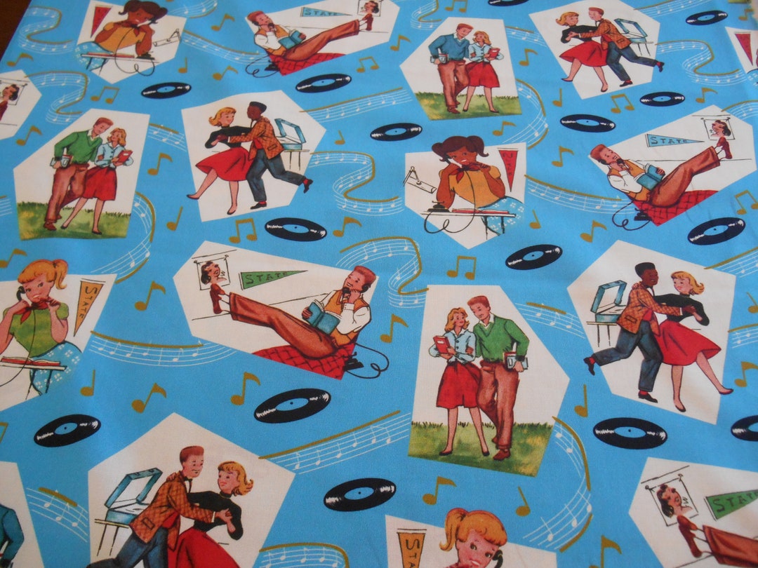 Fun Rythem / Blue Michael Miller Fabric 1 Yard - Etsy