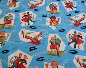 Fun Rythem / Blue Michael Miller Fabric 1 Yard