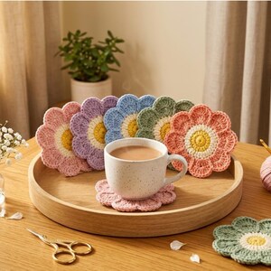 floral mug rug crochet