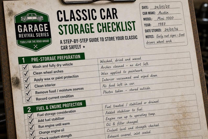 Classic Car Checklist Bundle | Wake up & Storage Checklist | Barn Find ...