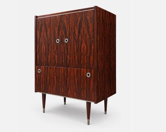 Rosewood Drinks Cabinet / Cocktail Bar 1960s–1970s Vintage Mid-Century