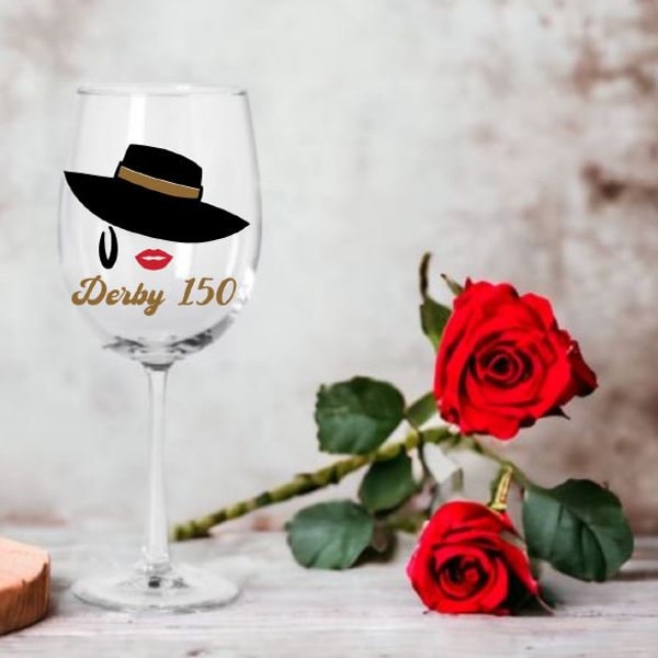 Big Hats - Kentucky Derby 150 Wine and/ or Bourbon Glass