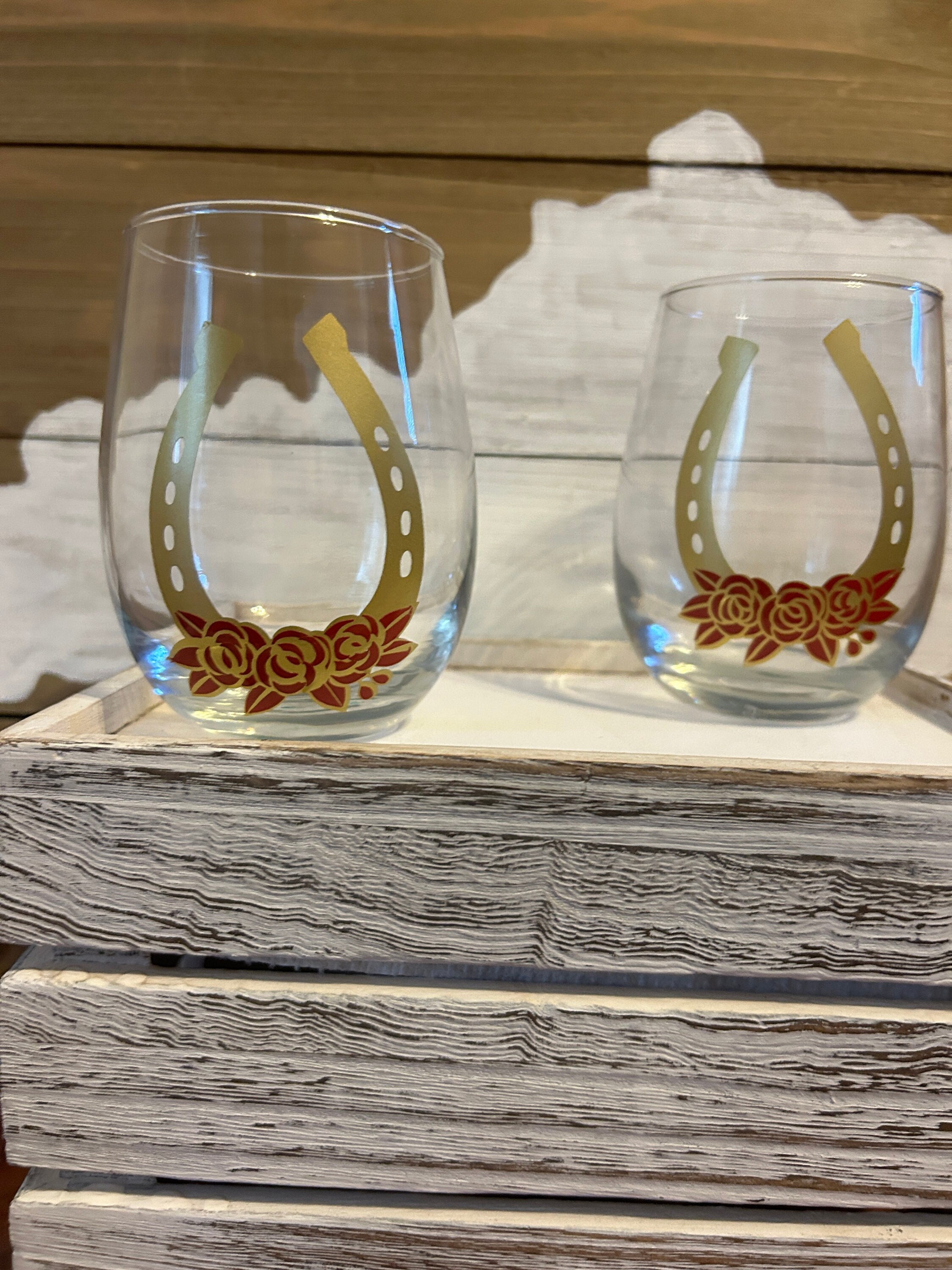 Kentucky Derby Wine Glasses- With Stem or Stemless( also available Bourbon glass)
