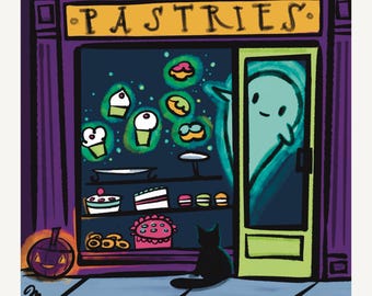 The Ghost Cafe | Cozy Spooky Printable Wall Art