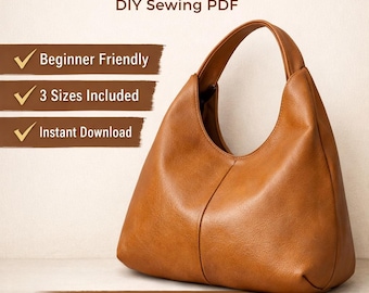 Slouchy Hobo Bag PDF Pattern | Beginner Shoulder Tote Tutorial (Digital Download)