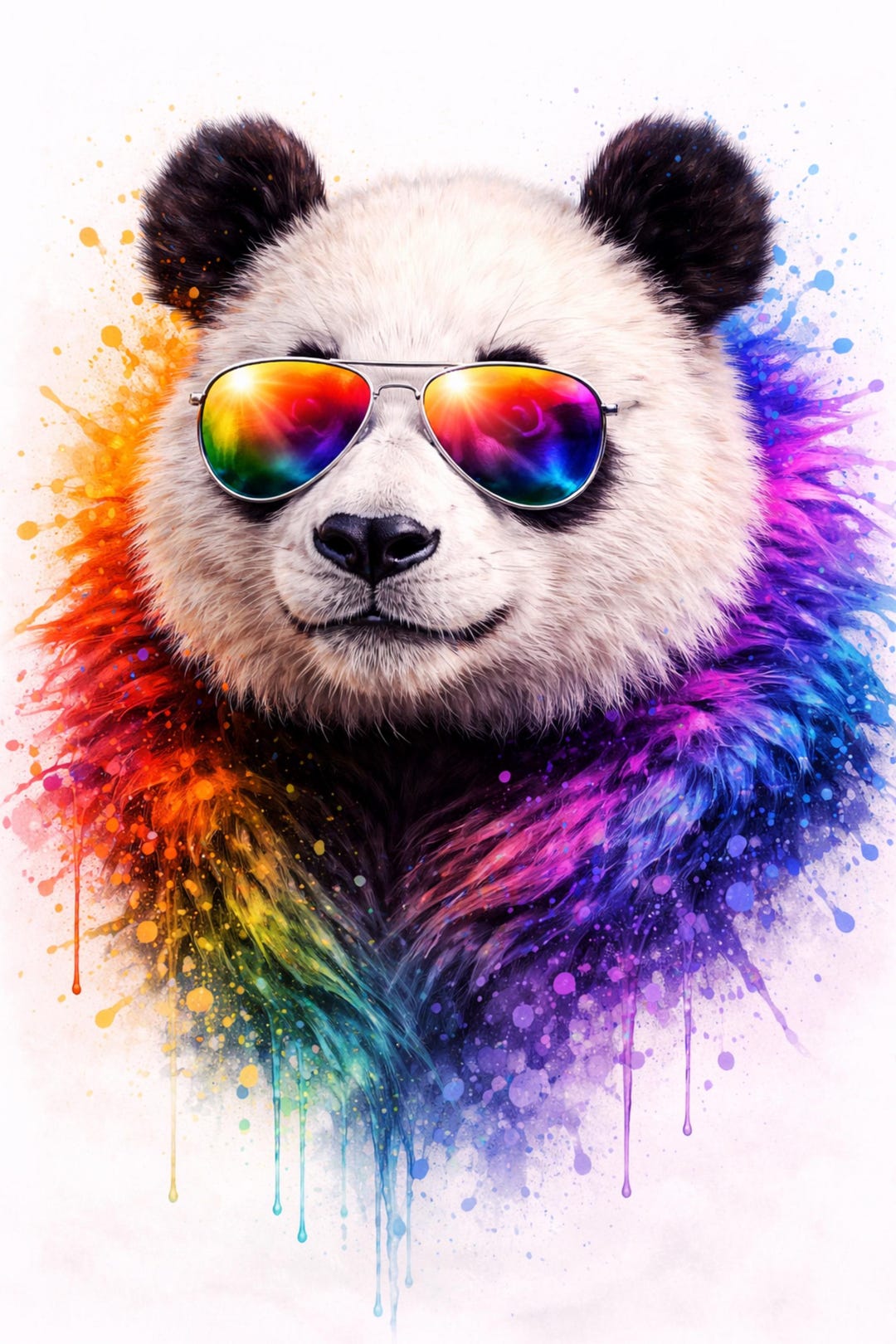 Colorful Panda Wall Art Printable, Cute Animal Poster, Modern Nursery ...