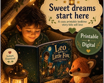 Libro de cuentos para dormir de animales imprimible en PDF / Libro de cuentos acogedor para niños pequeños y preescolares / Descarga instantánea