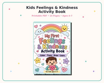 Libro de actividades sobre sentimientos y bondad para niños de 4 a 7 años (PDF imprimible)