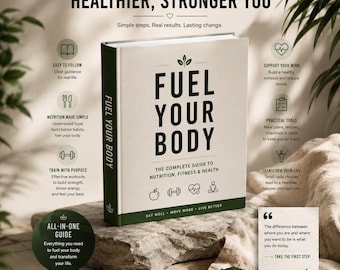 Ebook PDF de fitness | Guide bien-être et nutrition | Planificateur de mode de vie sain | Programme d'entraînement et plan de repas à télécharger | Guide de soins personnels