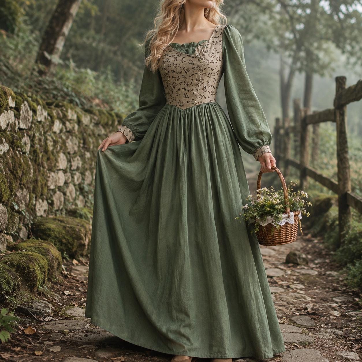 Green Medieval Dress - Etsy