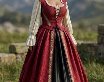 Middeleeuwse renaissancejurk koninklijke koninginjurk Victoriaanse baljurk fantasie prinses kostuum Renaissance festivaloutfit