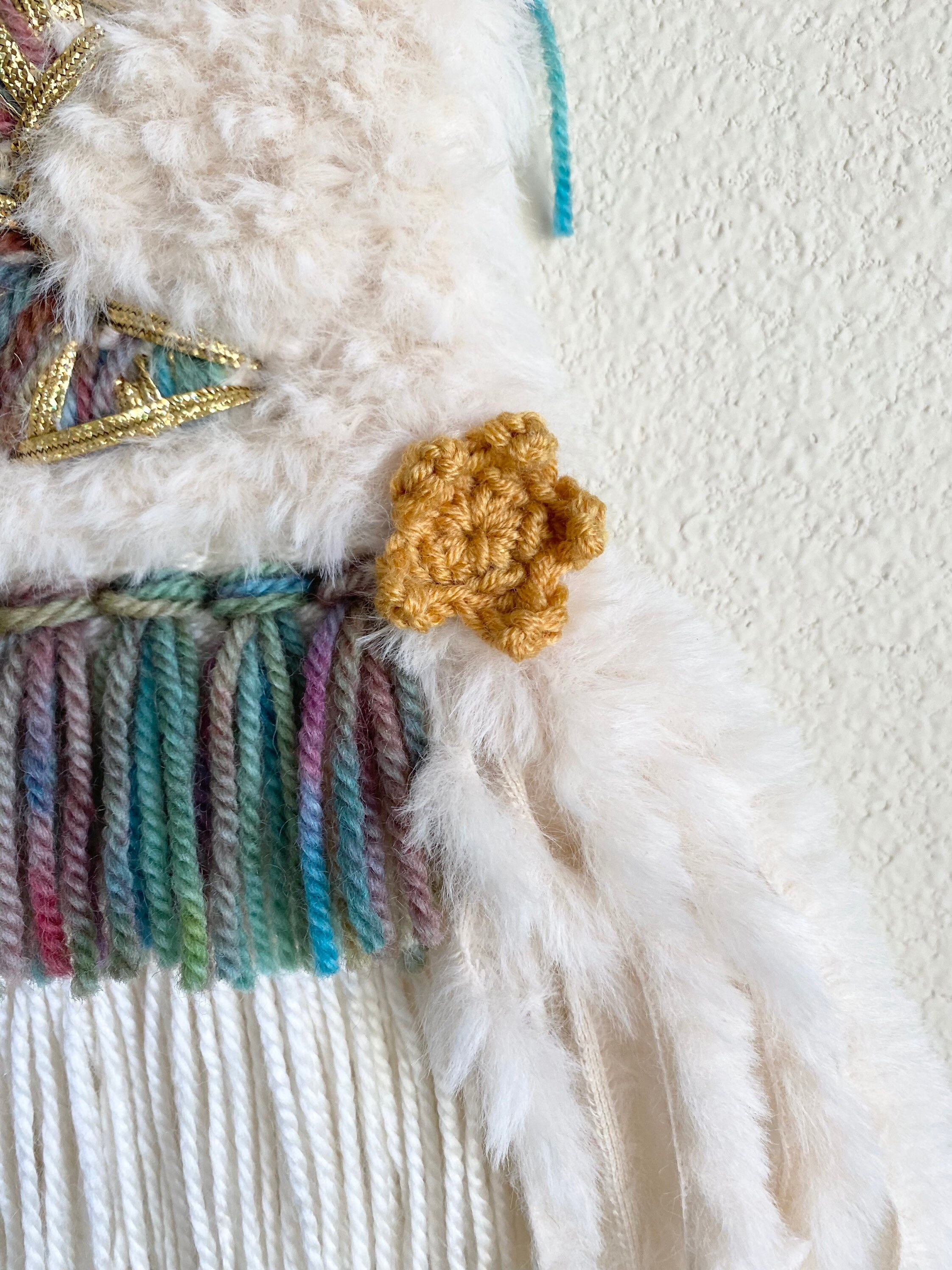 Moon and Stars Woven Wall Hanging Boho Nursery Decor Tapestry Wall