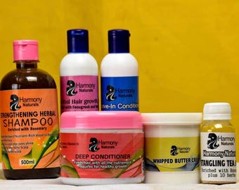 Harmony Naturals Hair Care Set | African-Made Natural Hair Bundle for Textured Hair