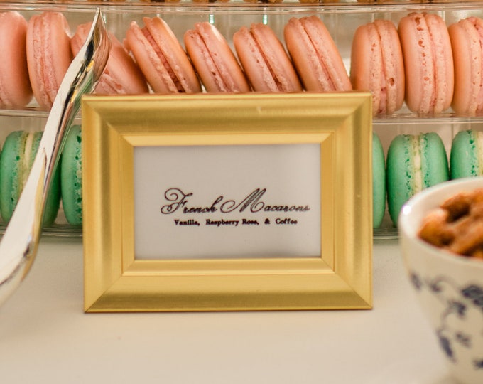 5 Small Gold Frames for Wedding Buffet Dessert or Bar 3x2 Inch Tiny ...