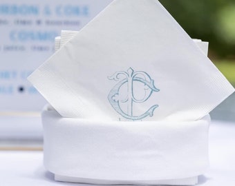 100 Custom Monogram Wedding Cocktail Napkins Personalized Beverage Napkins 5x5 inches BYOM - monogram not provided