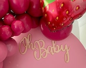 Oh Baby DIY Baby Shower Digital SVG File Berry Decor Laser Cut Neutral Wood Acrylic Glowforge Make it Yourself