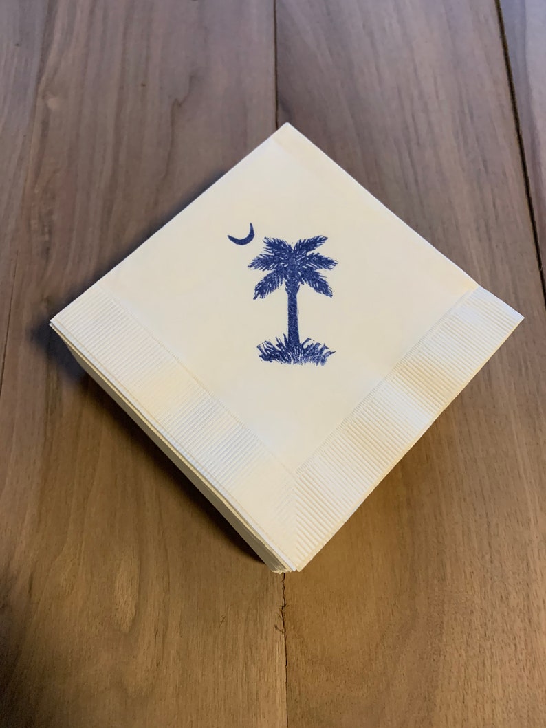 CharlestonCharms Palmetto Moon Cocktail Napkins - Thumbnail 3