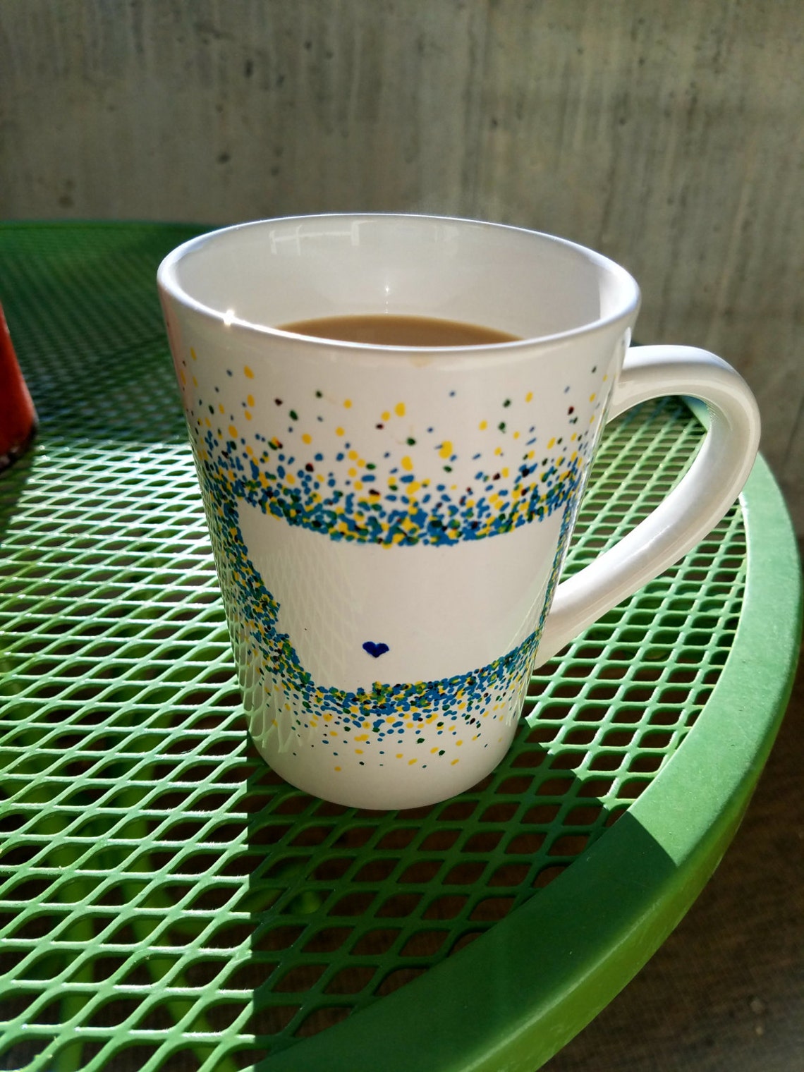 Bozeman Montana Polka Dot Heart Personalized Coffee Mug Blue Etsy