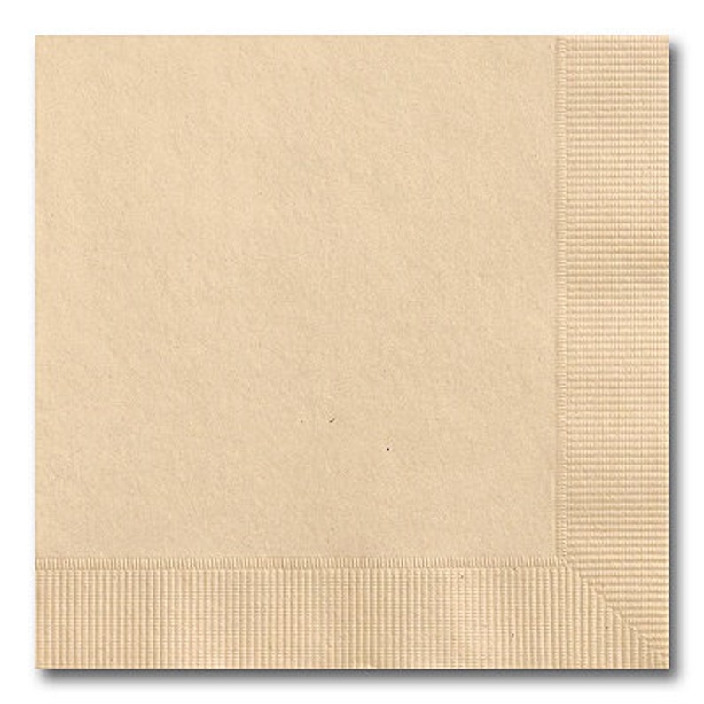 50 Plain 3-ply Light Burlap Recycled Kraft Paper Luncheon Dinner Napkins 6.5x6.5 Wedding Baby Showers Birthday image 1