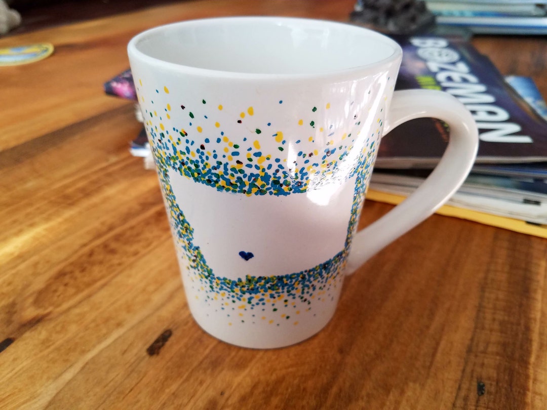 Bozeman Montana Polka Dot Heart Personalized Coffee Mug Blue Etsy