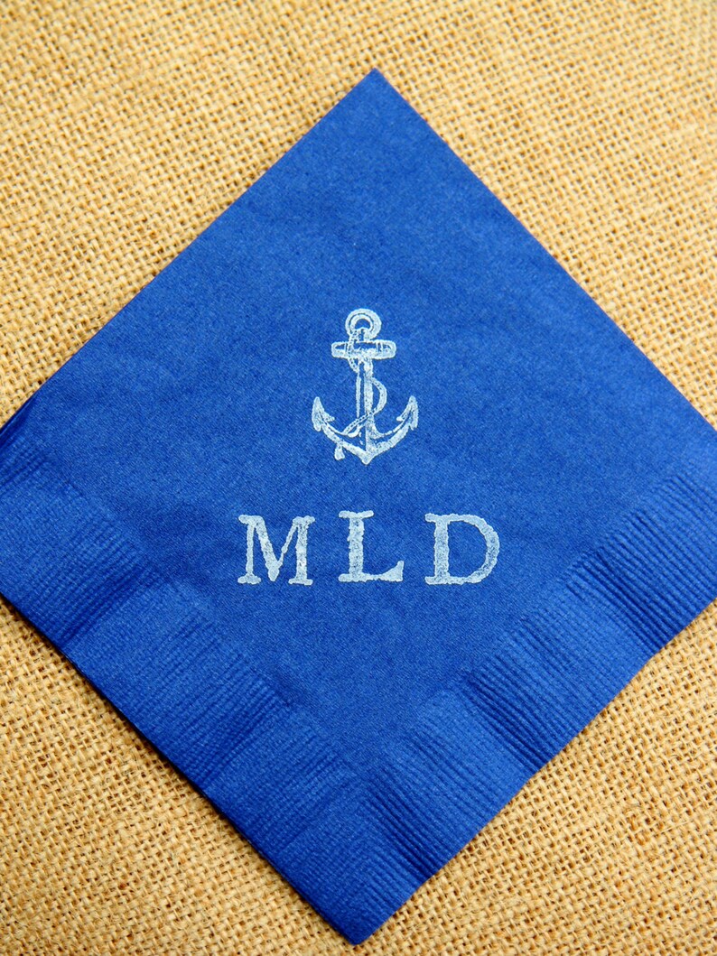 Vintage Anchor Personalized Nautical Baby Shower Napkins in | Etsy