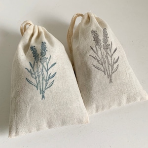 Two Lavender Sachets Cotton Muslin Dried potpourri flowers French Provence Wedding Favor Cottagecore Gift  Closet Drawer Freshener Colonial