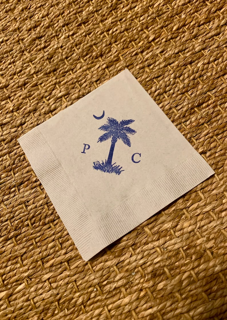 CharlestonCharms Palmetto Moon Cocktail Napkins - Thumbnail 4