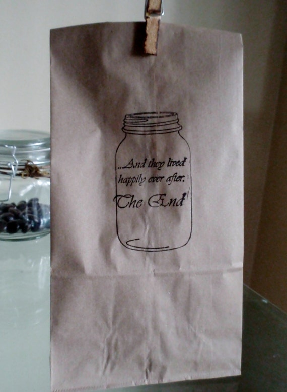 Items similar to Mason Jar Kraft Paper Candy Buffet Favor Bags Rustic