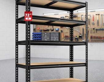 Heavy Duty 5-Tier Garage Shelving Unit | Adjustable Metal Storage Rack 2400LBS | Waterproof Galvanized Shelves for Garage & Warehouse