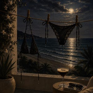 The Evening Stayed A Little Longer | Coastal Moonlight Wall Art | Luxury Beach House Decor | Romantic Ocean Print | Feminine Coastal Artwork