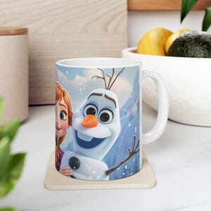 Frozen Character Mug | Elsa Anna Olaf Coffee Mug | Cute Winter Cartoon Cup | 11oz 15oz Ceramic Mug | Gift for Frozen Fans image 13