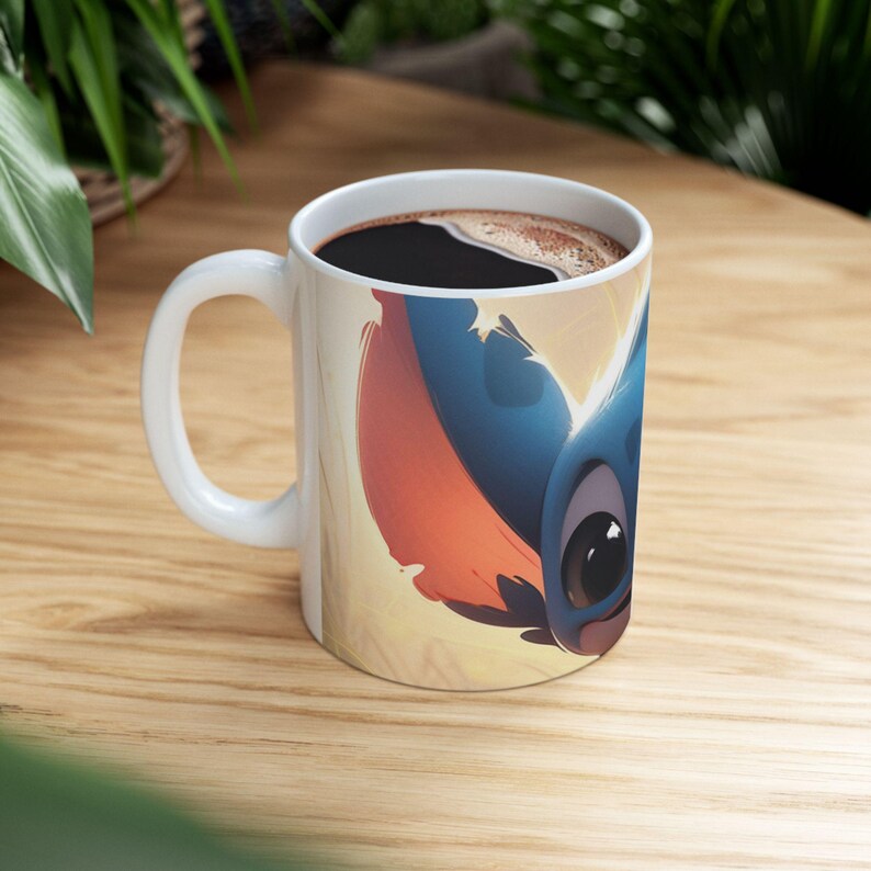 Stitch Coffee Mug | Cute Disney Inspired Mug | Kawaii Cartoon Ceramic Cup | 11oz 15oz Gift afbeelding 14