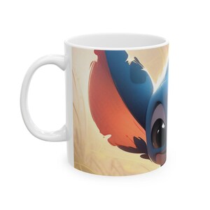 Stitch Coffee Mug | Cute Disney Inspired Mug | Kawaii Cartoon Ceramic Cup | 11oz 15oz Gift afbeelding 5