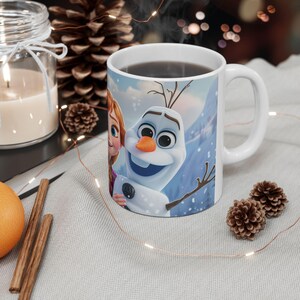 Frozen Character Mug | Elsa Anna Olaf Coffee Mug | Cute Winter Cartoon Cup | 11oz 15oz Ceramic Mug | Gift for Frozen Fans image 10