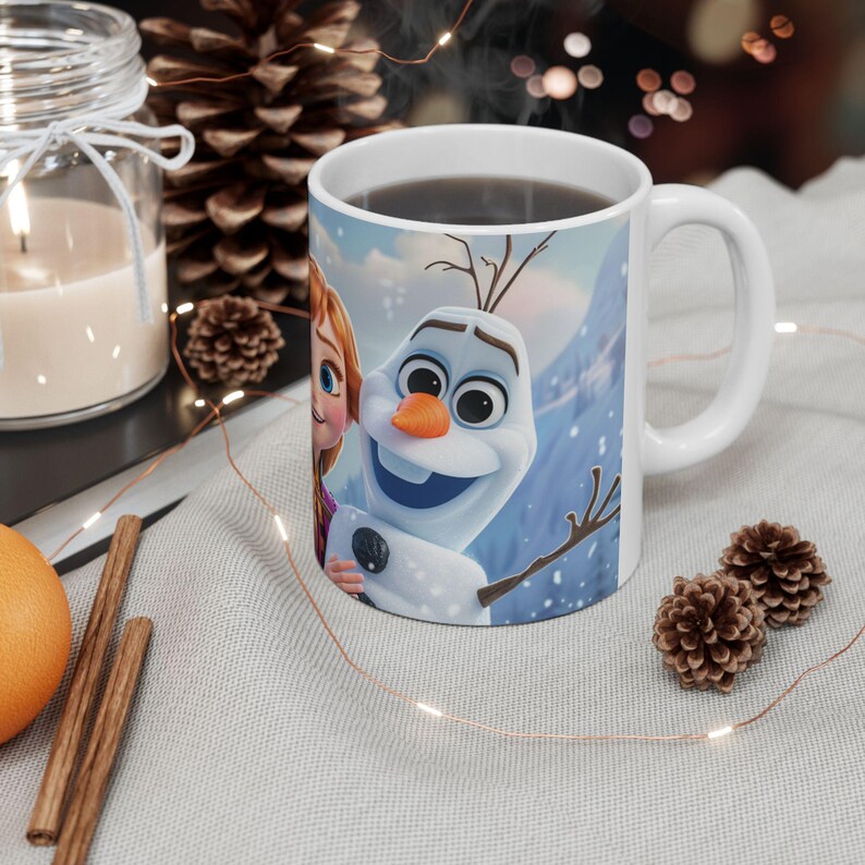 Frozen Character Mug | Elsa Anna Olaf Coffee Mug | Cute Winter Cartoon Cup | 11oz 15oz Ceramic Mug | Gift for Frozen Fans image 10