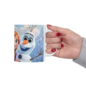 Frozen Character Mug | Elsa Anna Olaf Coffee Mug | Cute Winter Cartoon Cup | 11oz 15oz Ceramic Mug | Gift for Frozen Fans image 18