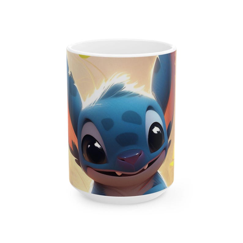 Stitch Coffee Mug | Cute Disney Inspired Mug | Kawaii Cartoon Ceramic Cup | 11oz 15oz Gift afbeelding 2