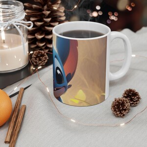 Stitch Coffee Mug | Cute Disney Inspired Mug | Kawaii Cartoon Ceramic Cup | 11oz 15oz Gift afbeelding 9
