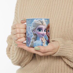 Frozen Character Mug | Elsa Anna Olaf Coffee Mug | Cute Winter Cartoon Cup | 11oz 15oz Ceramic Mug | Gift for Frozen Fans image 16