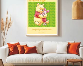 Winnie de Poeh Knorretje vriendschapsposter | Muurkunst kinderkamer