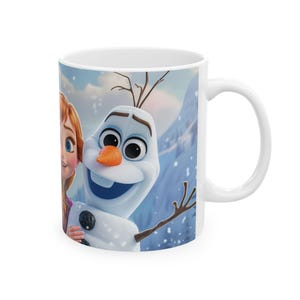 Frozen Character Mug | Elsa Anna Olaf Coffee Mug | Cute Winter Cartoon Cup | 11oz 15oz Ceramic Mug | Gift for Frozen Fans image 9