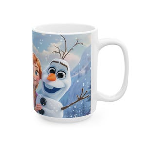 Frozen Character Mug | Elsa Anna Olaf Coffee Mug | Cute Winter Cartoon Cup | 11oz 15oz Ceramic Mug | Gift for Frozen Fans image 8