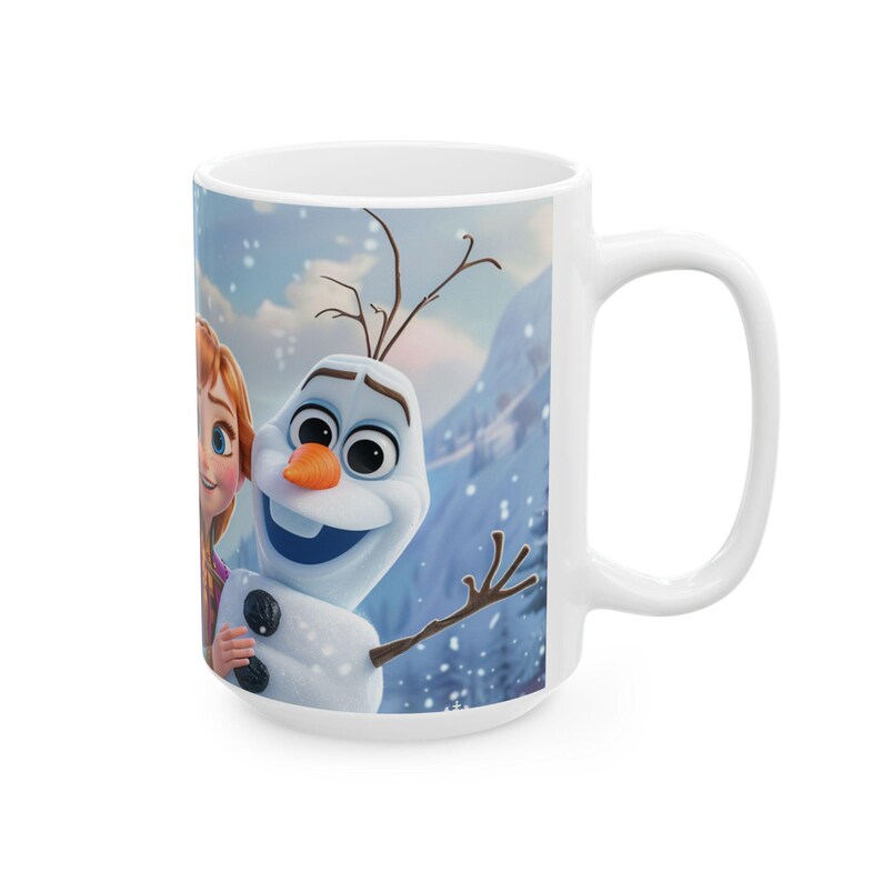 Frozen Character Mug | Elsa Anna Olaf Coffee Mug | Cute Winter Cartoon Cup | 11oz 15oz Ceramic Mug | Gift for Frozen Fans image 8
