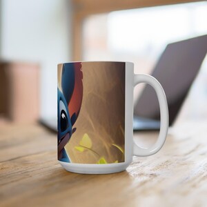 Stitch Coffee Mug | Cute Disney Inspired Mug | Kawaii Cartoon Ceramic Cup | 11oz 15oz Gift afbeelding 10